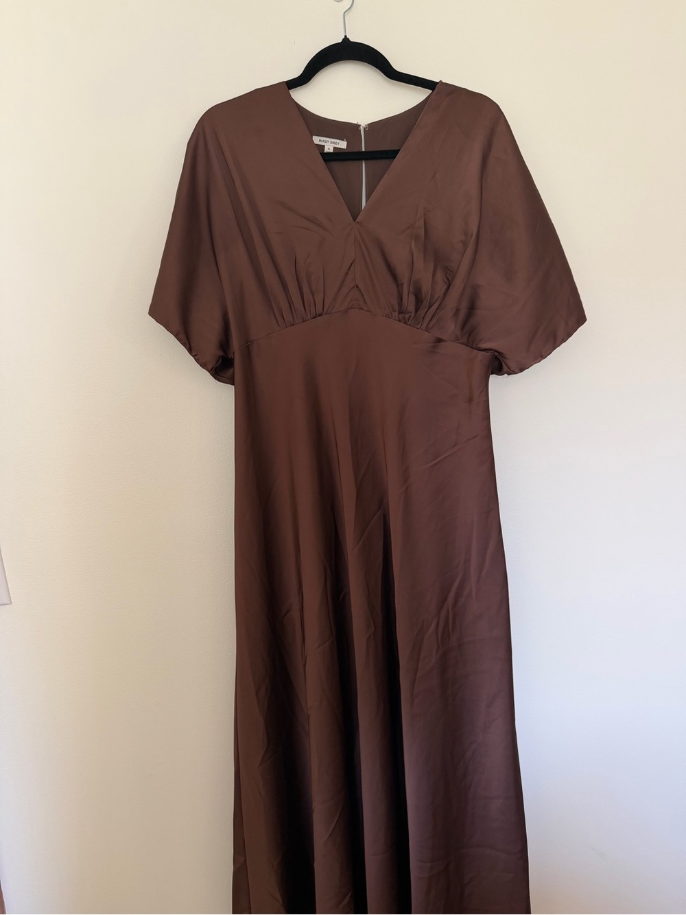 Birdy Grey Brown Silk Fall Bridesmaids or Wedding Guest Dress Size XL
